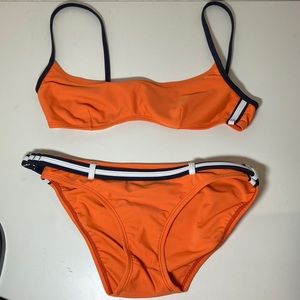Vintage 90s Speedo Orange Bikini Swim Suit SET, size 6